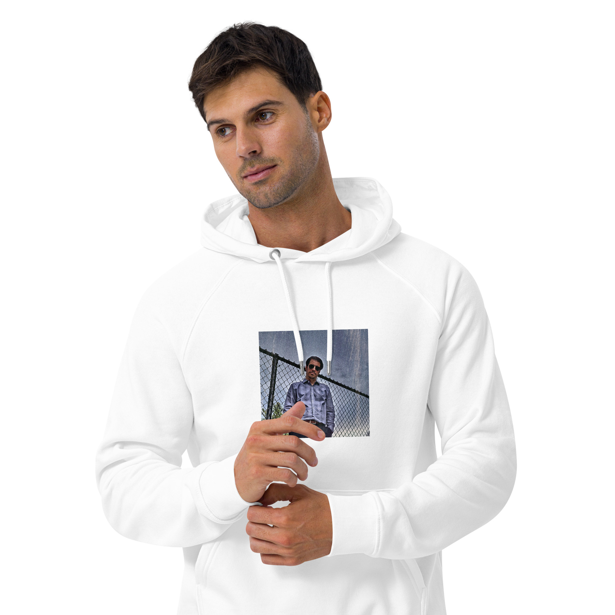 Unisex eco raglan hoodie - Image 15